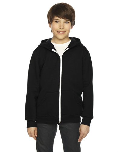 Sample of American Apparel F297 Youth Flex Fleece Zip Hoodie in BLACK style