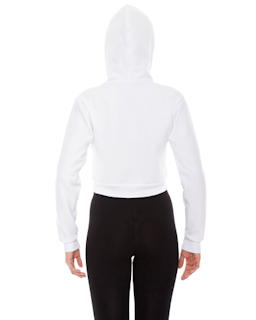 Sample of American Apparel F397 Ladies' Cropped Flex Fleece Zip Hoodie in WHITE from side back