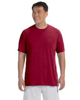 Sample of Gildan G420 - Adult Performance 100% Polyester Tee in CARDINAL RED from side front