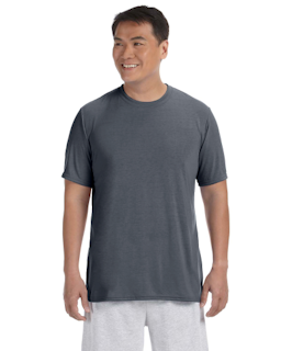 Sample of Gildan G420 - Adult Performance 100% Polyester Tee in CHARCOAL from side front