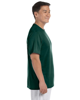 Sample of Gildan G420 - Adult Performance 100% Polyester Tee in FOREST GREEN from side sleeveleft