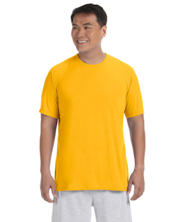 Sample of Gildan G420 - Adult Performance 100% Polyester Tee in GOLD from side front
