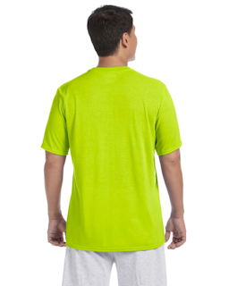 Sample of Gildan G420 - Adult Performance 100% Polyester Tee in SAFETY GREEN from side back