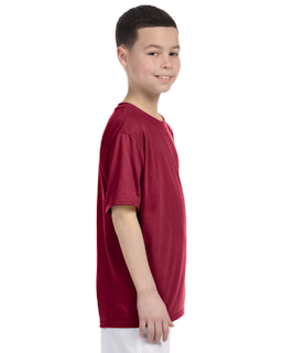 Sample of Gildan G420B - Youth Performance 100% Polyester T in CARDINAL RED from side sleeveleft