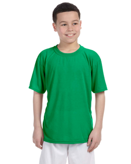 Sample of Gildan G420B - Youth Performance 100% Polyester T in IRISH GREEN from side front