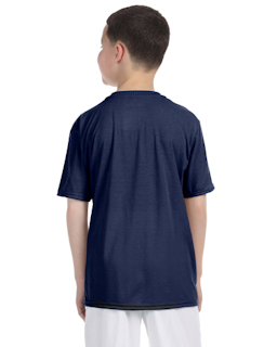 Sample of Gildan G420B - Youth Performance 100% Polyester T in NAVY from side back