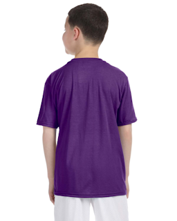 Sample of Gildan G420B - Youth Performance 100% Polyester T in PURPLE from side back