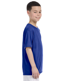 Sample of Gildan G420B - Youth Performance 100% Polyester T in ROYAL from side sleeveleft