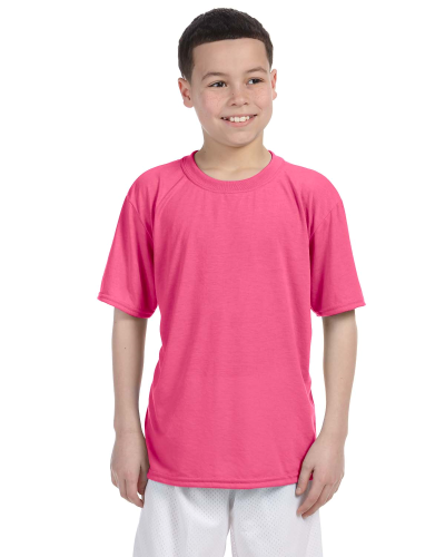 Sample of Gildan G420B - Youth Performance 100% Polyester T in SAFETY PINK style