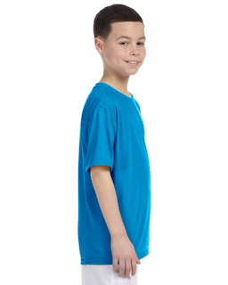 Sample of Gildan G420B - Youth Performance 100% Polyester T in SAPPHIRE from side sleeveleft