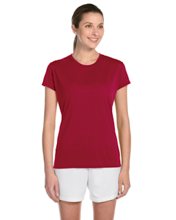 Sample of Gildan G420L - Ladies' Performance 100% Polyester Tee in CARDINAL RED from side front