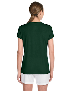 Sample of Gildan G420L - Ladies' Performance 100% Polyester Tee in FOREST GREEN from side back