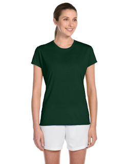 Sample of Gildan G420L - Ladies' Performance 100% Polyester Tee in FOREST GREEN from side front