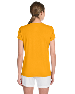 Sample of Gildan G420L - Ladies' Performance 100% Polyester Tee in GOLD from side back