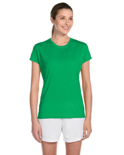 Sample of Gildan G420L - Ladies' Performance 100% Polyester Tee in IRISH GREEN from side front