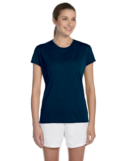 Sample of Gildan G420L - Ladies' Performance 100% Polyester Tee in NAVY from side front