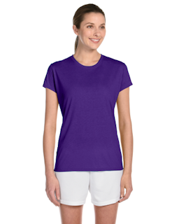 Sample of Gildan G420L - Ladies' Performance 100% Polyester Tee in PURPLE from side front