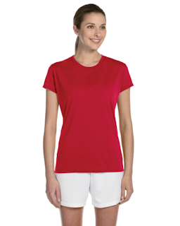 Sample of Gildan G420L - Ladies' Performance 100% Polyester Tee in RED from side front