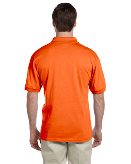 Sample of Gildan G880 - Adult 6 oz. 50/50 Jersey Polo in ORANGE from side back
