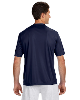 Sample of A4 N3142 - Men's Short-Sleeve Cooling 100% Polyester Performance Crew in NAVY from side back