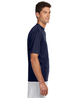 Sample of A4 N3142 - Men's Short-Sleeve Cooling 100% Polyester Performance Crew in NAVY from side sleeveleft