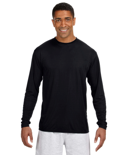 Sample of A4 N3165 - Men's Long-Sleeve Cooling Performance Crew in BLACK style