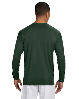 Sample of A4 N3165 - Men's Long-Sleeve Cooling Performance Crew in FOREST GREEN from side back