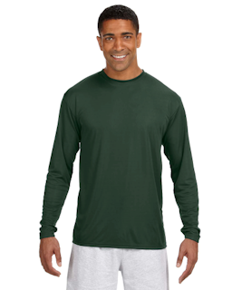 Sample of A4 N3165 - Men's Long-Sleeve Cooling Performance Crew in FOREST GREEN from side front
