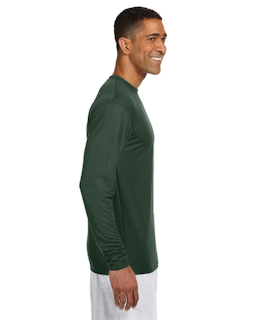 Sample of A4 N3165 - Men's Long-Sleeve Cooling Performance Crew in FOREST GREEN from side sleeveleft
