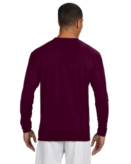 Sample of A4 N3165 - Men's Long-Sleeve Cooling Performance Crew in MAROON from side back