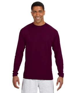 Sample of A4 N3165 - Men's Long-Sleeve Cooling Performance Crew in MAROON from side front