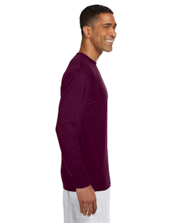 Sample of A4 N3165 - Men's Long-Sleeve Cooling Performance Crew in MAROON from side sleeveleft
