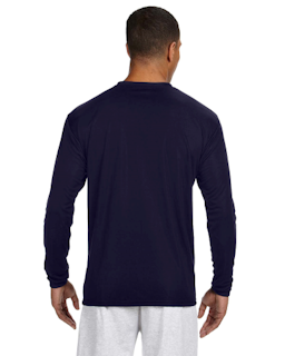 Sample of A4 N3165 - Men's Long-Sleeve Cooling Performance Crew in NAVY from side back