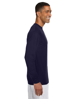 Sample of A4 N3165 - Men's Long-Sleeve Cooling Performance Crew in NAVY from side sleeveleft