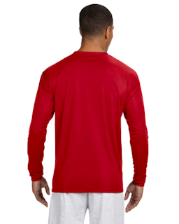 Sample of A4 N3165 - Men's Long-Sleeve Cooling Performance Crew in SCARLET from side back