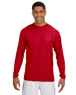 Sample of A4 N3165 - Men's Long-Sleeve Cooling Performance Crew in SCARLET from side front