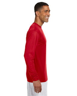 Sample of A4 N3165 - Men's Long-Sleeve Cooling Performance Crew in SCARLET from side sleeveleft