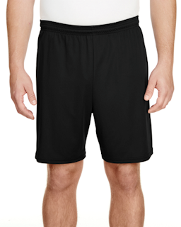 Sample of A4 N5244 Adult 7"" Inseam Cooling Performance Shorts in BLACK from side front