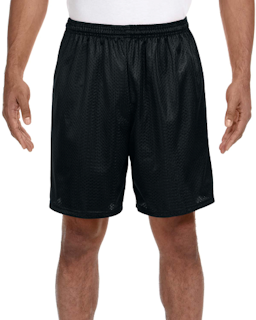 Sample of A4 N5293 Adult Seven Inch Inseam Mesh Short in BLACK from side front