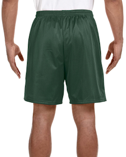 Sample of A4 N5293 Adult Seven Inch Inseam Mesh Short in FOREST GREEN from side back