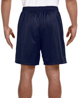 Sample of A4 N5293 Adult Seven Inch Inseam Mesh Short in NAVY from side back