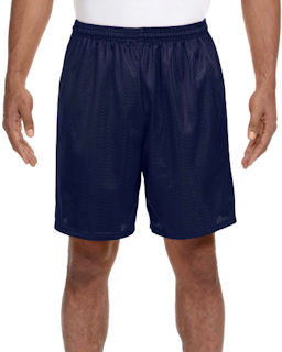 Sample of A4 N5293 Adult Seven Inch Inseam Mesh Short in NAVY from side front