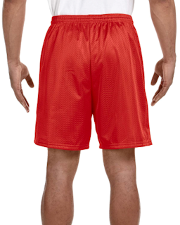 Sample of A4 N5293 Adult Seven Inch Inseam Mesh Short in SCARLET from side back