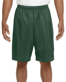 Sample of A4 N5296 Adult Nine Inch Inseam Mesh Short in FOREST GREEN from side front