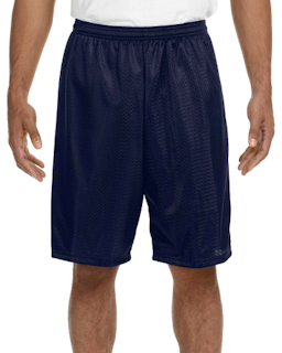 Sample of A4 N5296 Adult Nine Inch Inseam Mesh Short in NAVY from side front