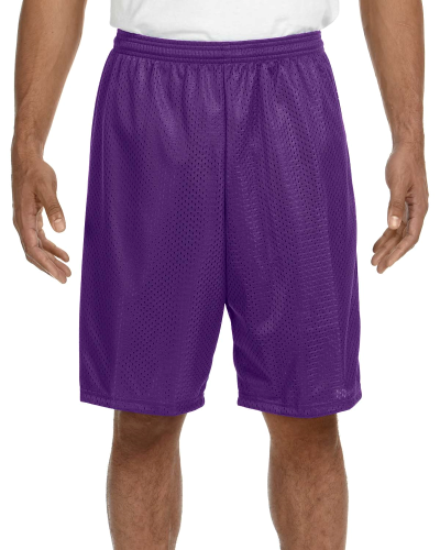 Sample of A4 N5296 Adult Nine Inch Inseam Mesh Short in PURPLE style
