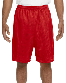 Sample of A4 N5296 Adult Nine Inch Inseam Mesh Short in SCARLET from side front