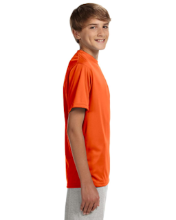 Sample of A4 NB3142 Youth Short-Sleeve Cooling Performance Crew in ATHLETIC ORANGE from side sleeveleft