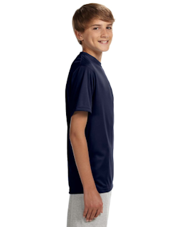 Sample of A4 NB3142 Youth Short-Sleeve Cooling Performance Crew in NAVY from side sleeveleft