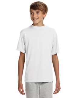 Sample of A4 NB3142 Youth Short-Sleeve Cooling Performance Crew in WHITE from side front
